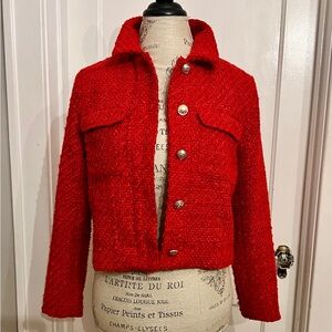 Chic Red tweed Women's Jacket